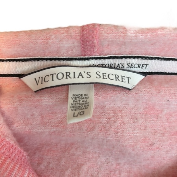 Victoria's Secret Soft Hoodie Sweatshirt Zip Up Angel 10 Pink and White Size L - Picture 4 of 4